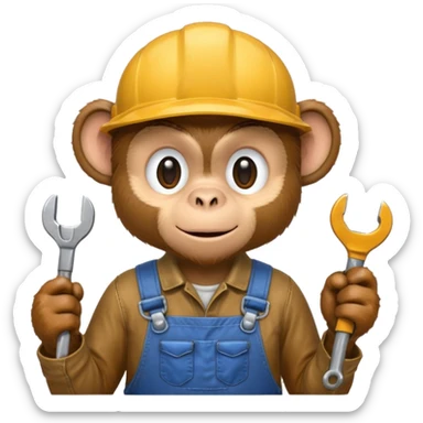 monkey mechanic  sticker