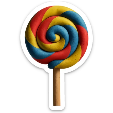 realistic lollipop, claymation style, as lifelike as possible sticker