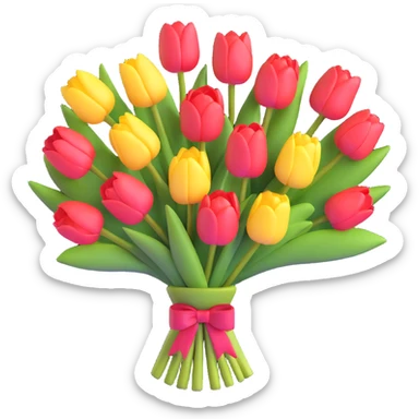beautiful bouquet of colorful tulips sticker