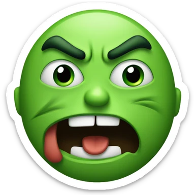 Angry green emoji sticker