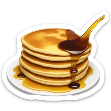 Pancakes with a honey drip on it sticker