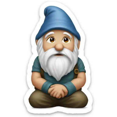 garden gnome sad sticker
