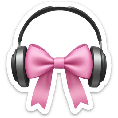 headphones with pink bows on them sticker