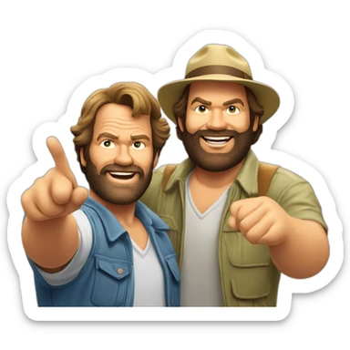 Bud spencer and terence hill waving sticker