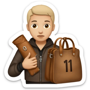 Un voleur avec un sac écrit 1 $ sticker