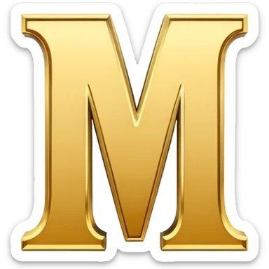 letter M in gold sticker