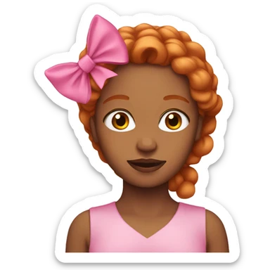 Brown woman with ginger hair in pink with a pink bow in hair  sticker