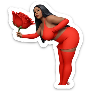 dark beauty with flowers sticker