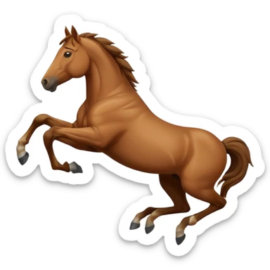 A horse jumping off a cliff sticker