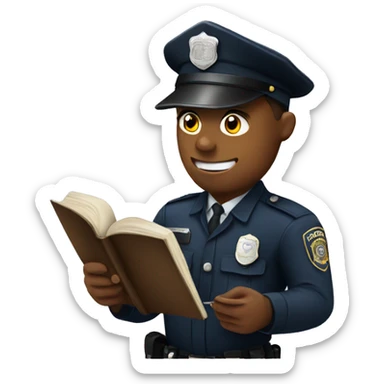 police reading book sticker