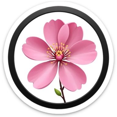 pink girly framed photo of a blossom sticker