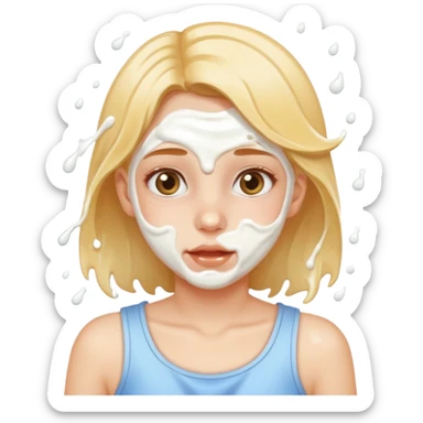 Girls milk splashed on face sticker