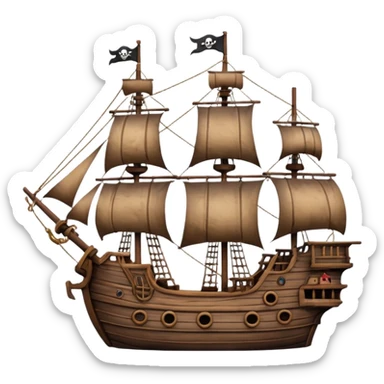 Brown captain hook pirate ship sticker