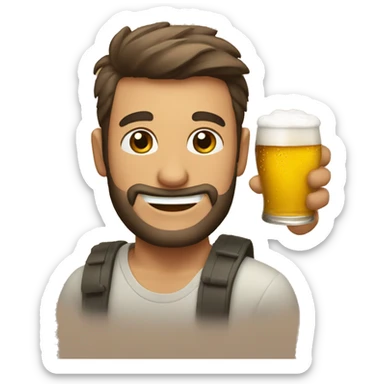 Hombre con una cerveza  sticker