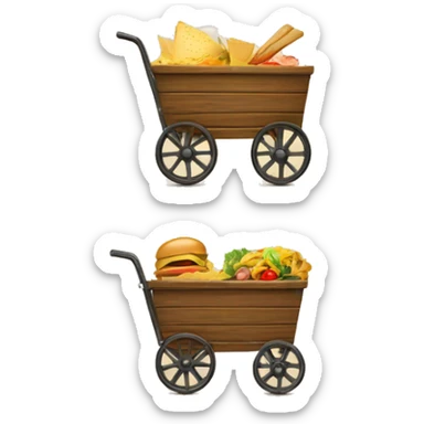 Cart menu one page vertical stay on wood holder sticker