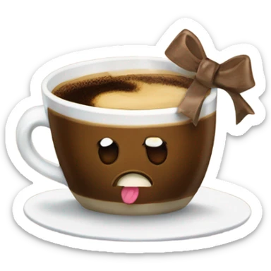 Coffee with a bow sticker
