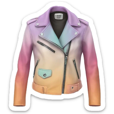 Realistic isolated pastel ombre open fashion leather jacket.. sticker
