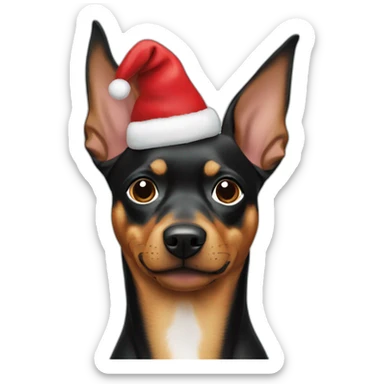 pinscher christmas sticker