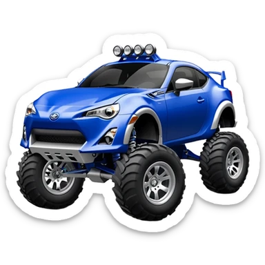 Devilish Ultramarine 2013 Off road 4wd monster truck style scion fr-s with silver wheels  sticker