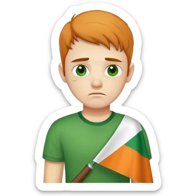 Sad Irish flag sticker