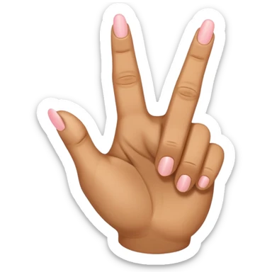 Hand with middle finger and pointer finger and pinky finger up with thumb and ring finger down sticker