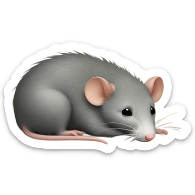 Sleepy rat on couch sticker