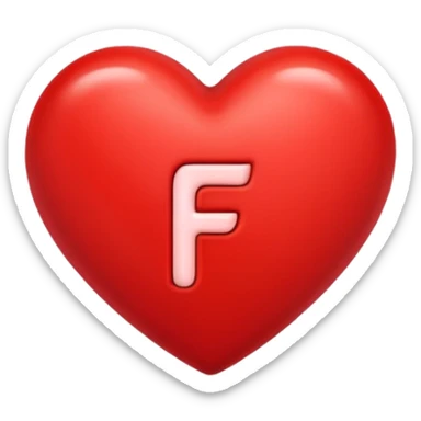 un corazon rojo CON LA LETRA F EN EL CENTRO sticker