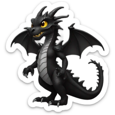 Dragon wearing black gothic heavy metal clothing sticker