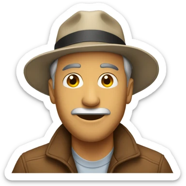 Man with hat on sticker