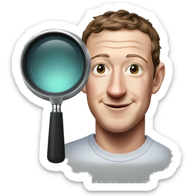 Mark zuckerberg with magnifier sticker