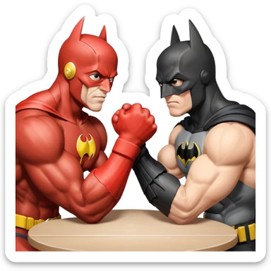 Black Flash and Batman arm wrestling sticker