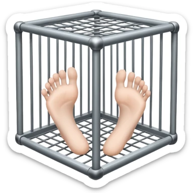 Feet in cage sticker