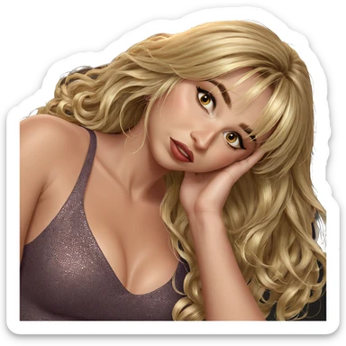 blonde girl in elegant dress sticker