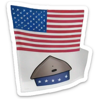 American flag on a bin  sticker