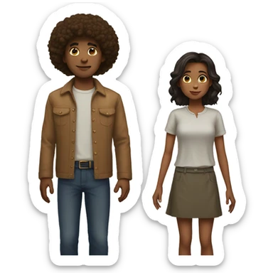 a short girl and a tall boy sticker