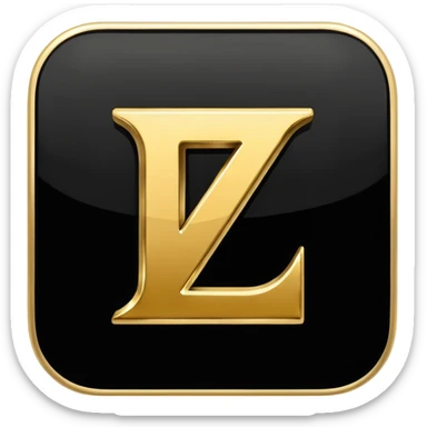letter Z in black and gold sticker