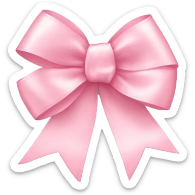 light pink ribbon bow sticker