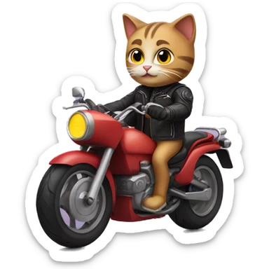 Cat riding motorcycle  sticker