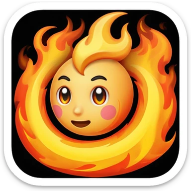 completely black fire sticker