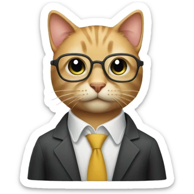a cat that's a data scientist sticker