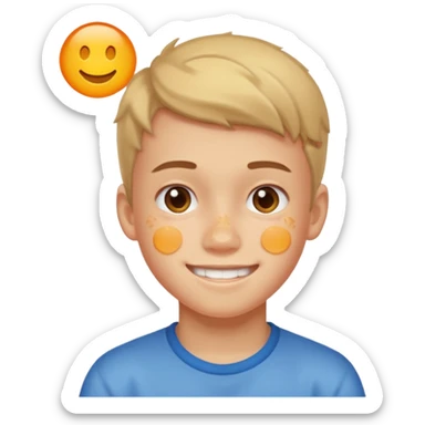 boy teenager with acne smiling sticker