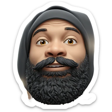 realistic portrait of bearded man sticker