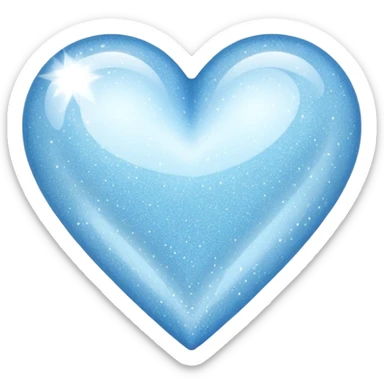 Light blue sparkly heart sticker