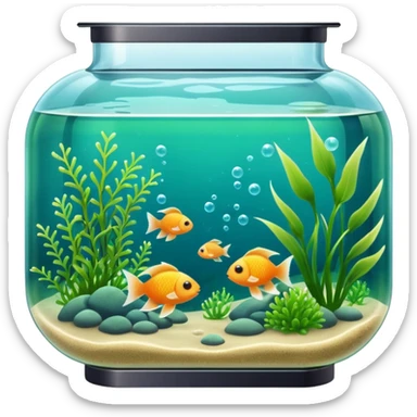 fish tank, with sea seed little bubbles. sticker