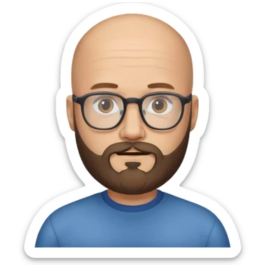 Homme chauve barbe et lunettes  sticker