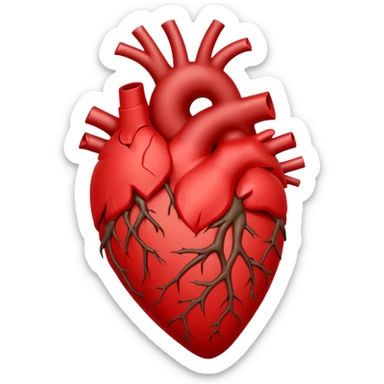 anatomical heart wrapped in a thorn branch sticker