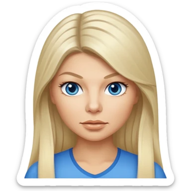 Fergie with blue eyes, long light blonde hair sticker