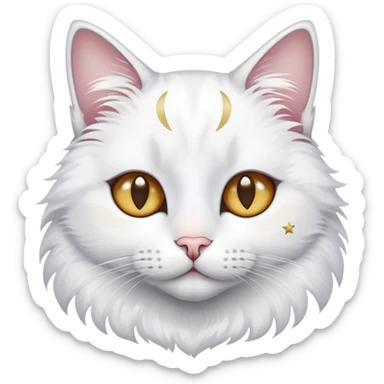 cat with stars on its eyes sticker