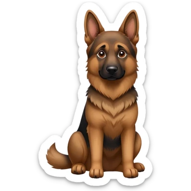 Dark face German Shepherd sitting sticker