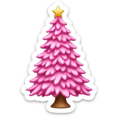 Pretty pink christmas tree sticker